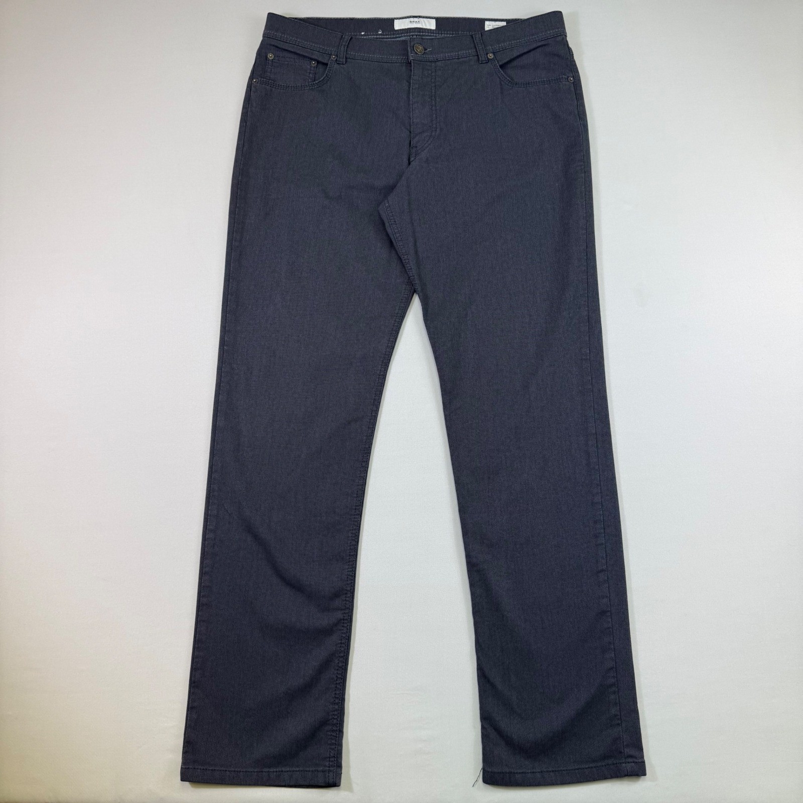 Brax Cooper Fancy Pants Mens 38x34 Dark Blue Regular Fit Textured 5-Pocket