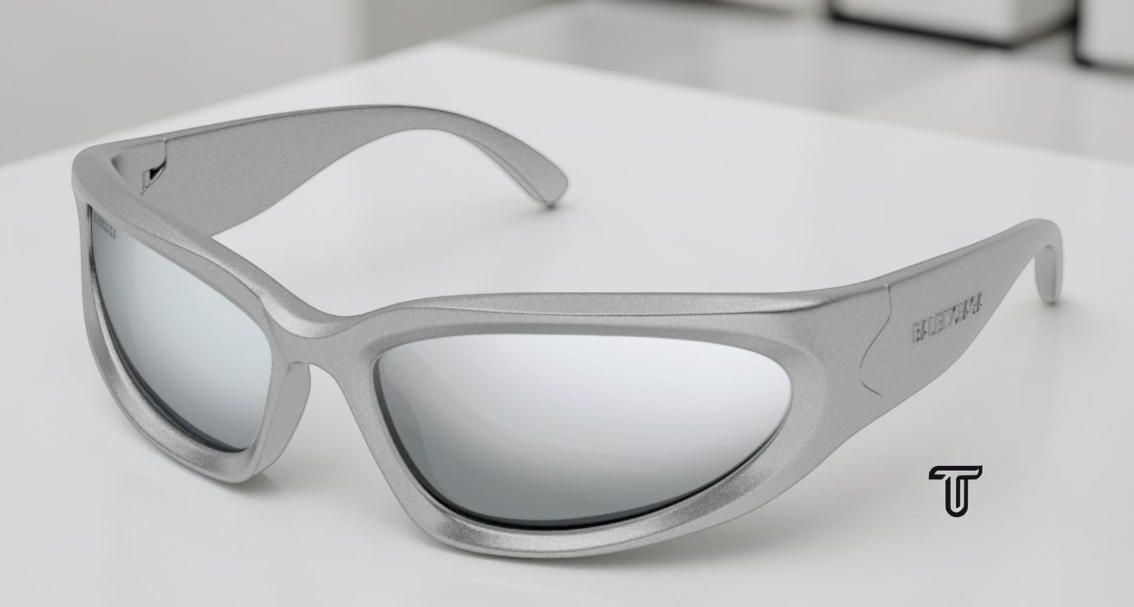 BALENCIAGA BB0157S 004 Oval Silver Mirrored 65mm Men\'s Sunglasses