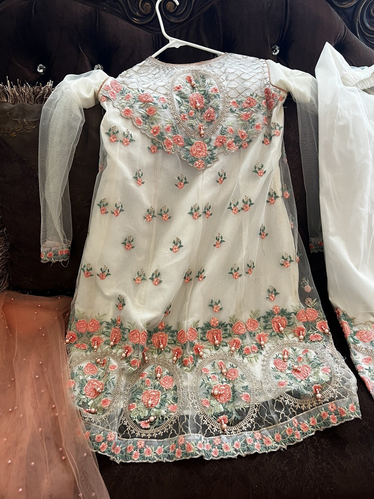 branded  Embroidered Luxury Net  3pc  Size Medium