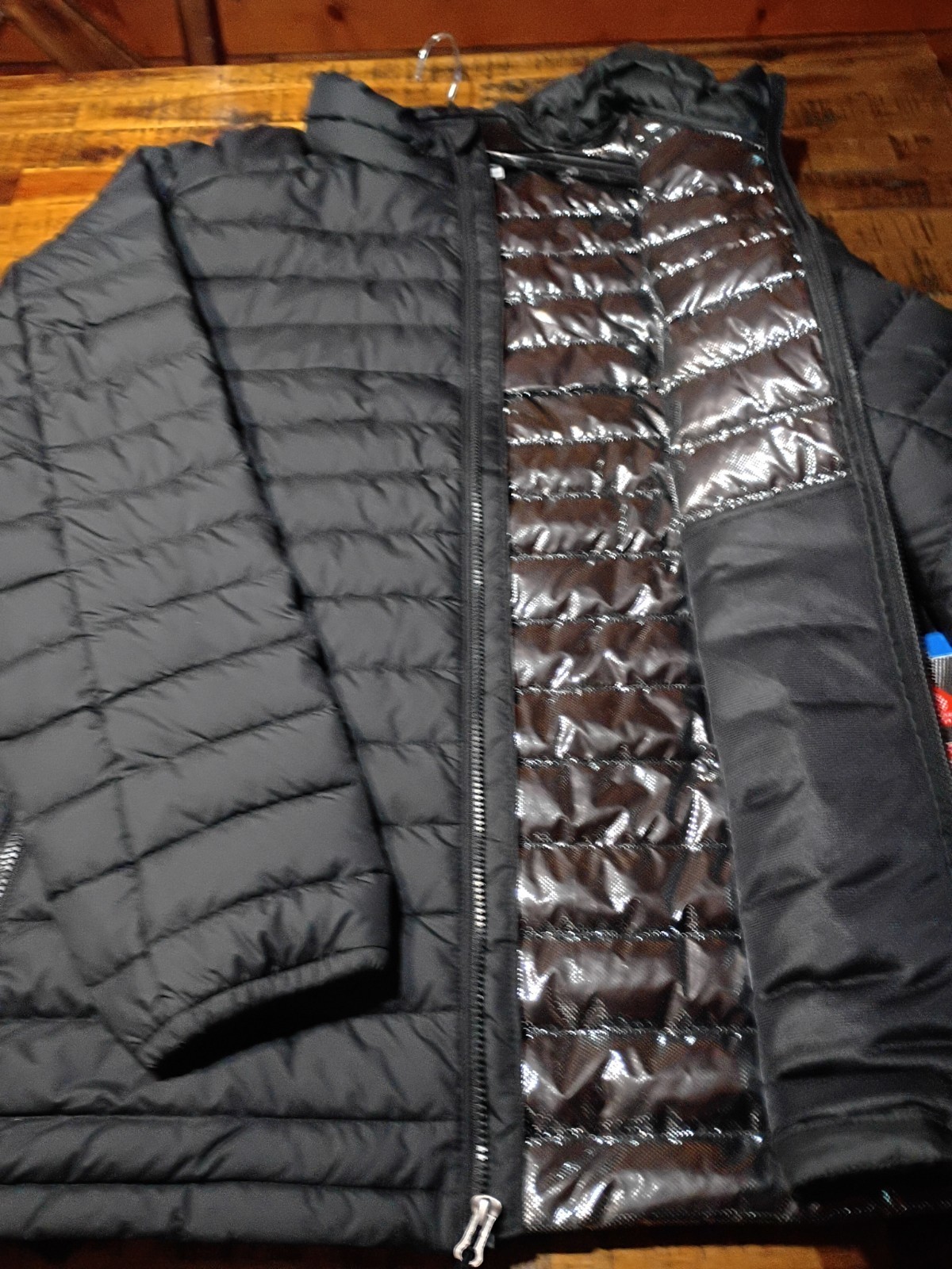 MENS Columbia  White Out Omni Heat SILVER DOT Puffer Jacket Black Sz 2X Tall 2XT