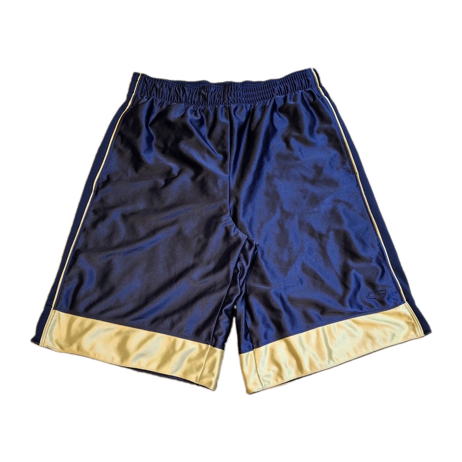 Vintage C9 By Champion Dazzle Basketball Shorts Mens Medium Navy Gold Glanz Y2K