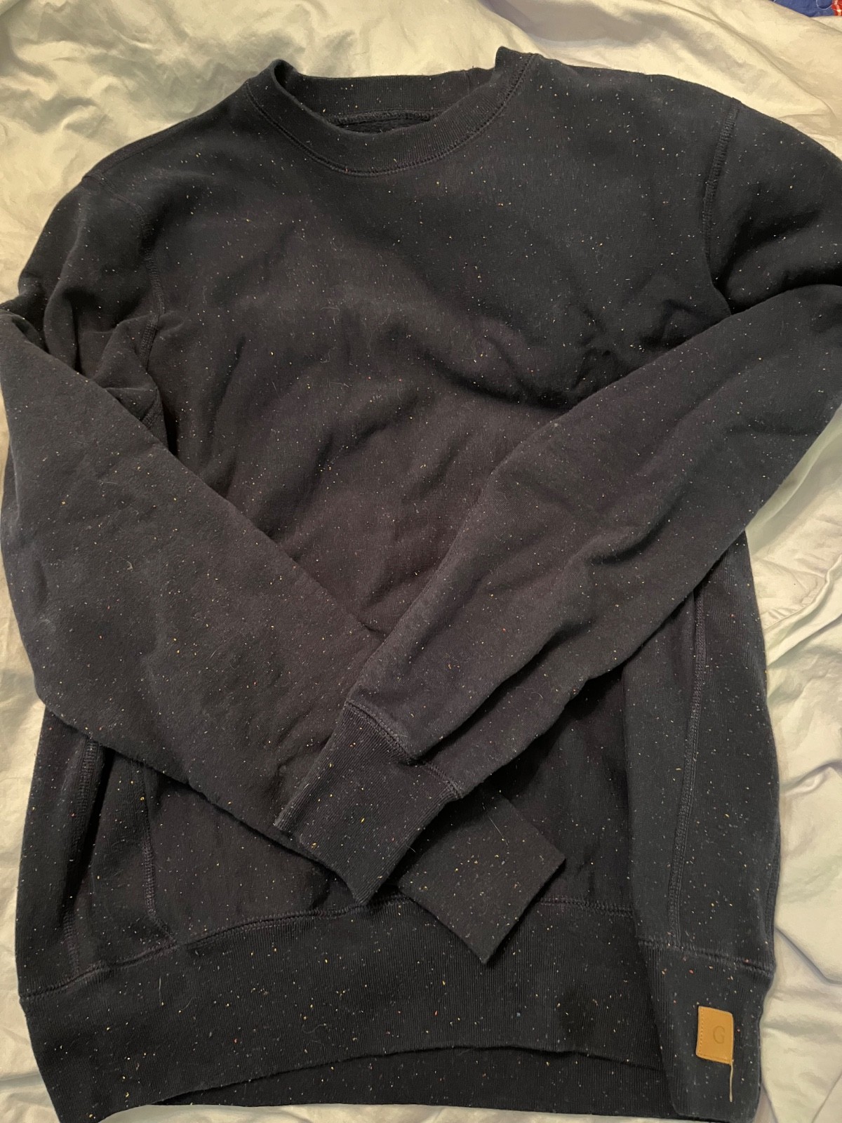 Gustin heavy sweatshirt, Medium, navy blue with speckles, excellent condition