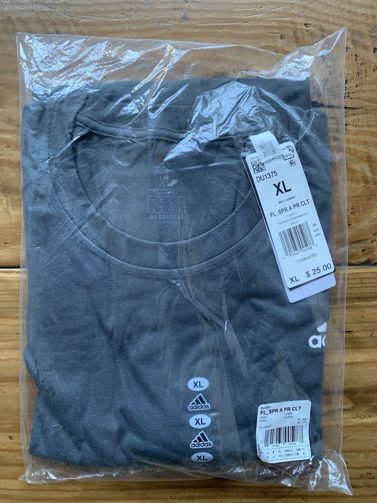 NEW Adidas Men\'s FREELIFT PRIME CLIMALITE Tee DU1375 GREY SIX in SIZE XL