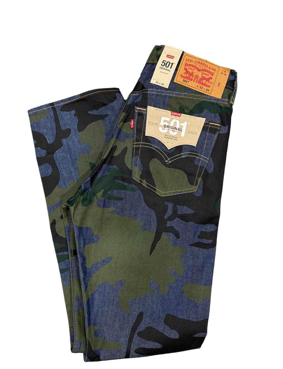 Levi's Men's 501 Original Shrink to Fit Camo Men's Jeans 005012884