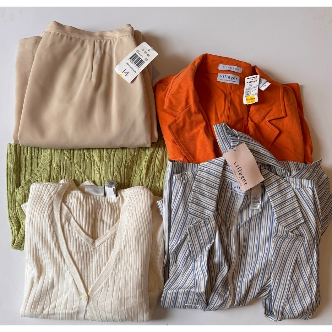 5pc Lot New Villager Liz Claiborne Y2K Vtg Clothing Pieces Asstd Sizes