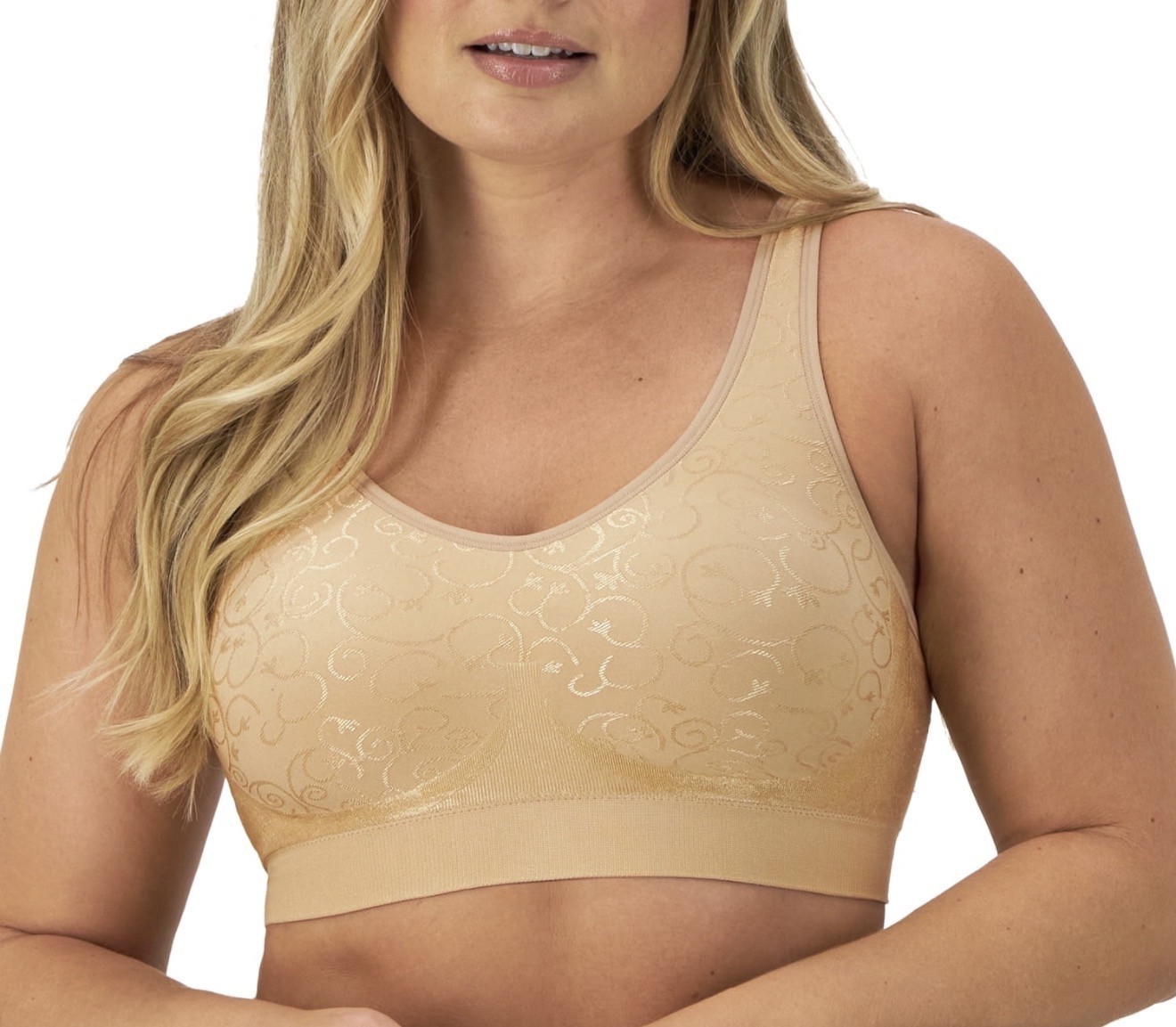 BALI Women’s Beautiful Seamless Wireless Bra 2pcs (Black and Taupe) Size L