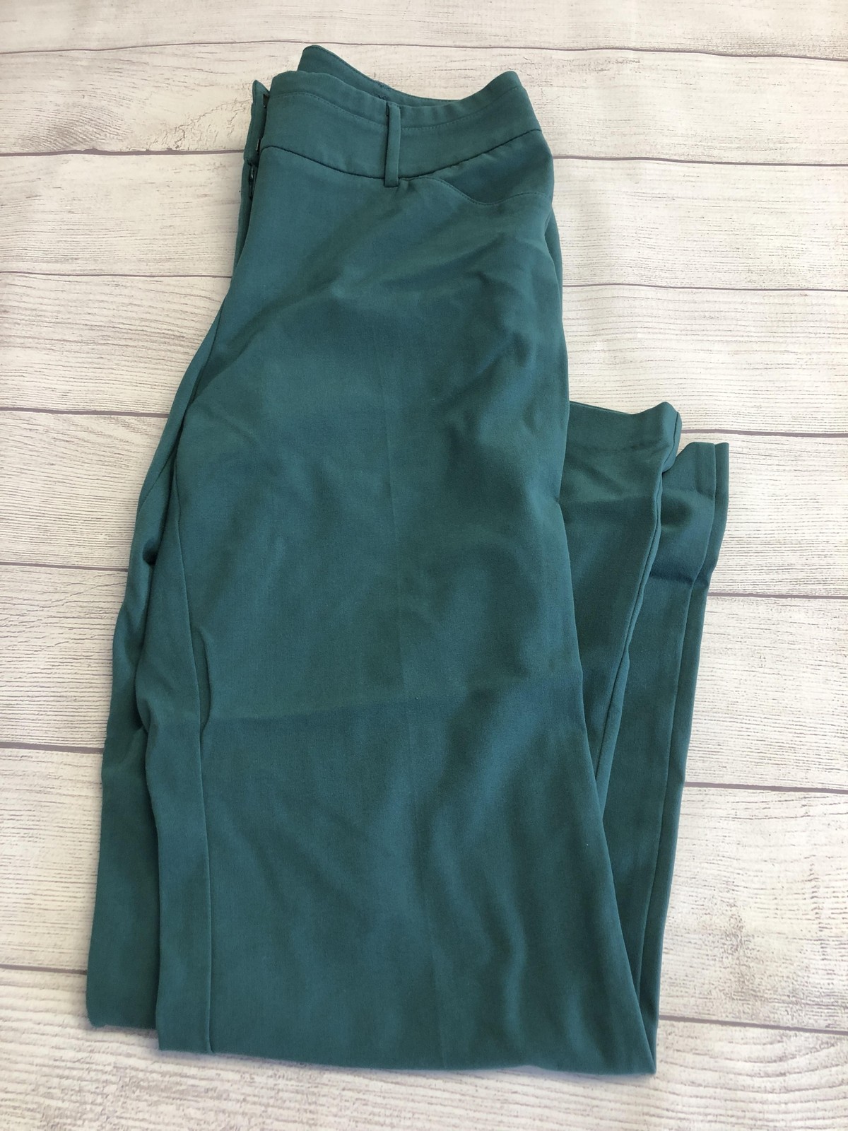 New York & Company Pants Womens 10 Green 7th Avenue Dress Twill Stretch Office