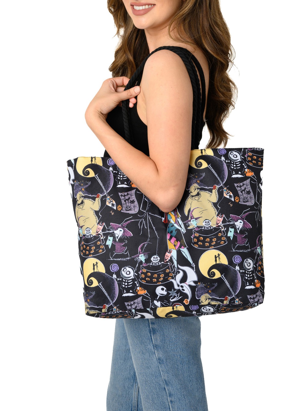 Disney Women\'s Jack Skellington Rope Tote Bag Nightmare Before Christmas