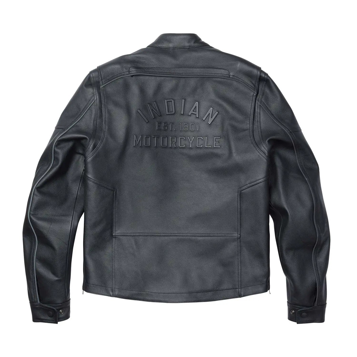 Men's Indian Motorcycle Style Genuine Cowhide Leather Riding Biker Jacket Black