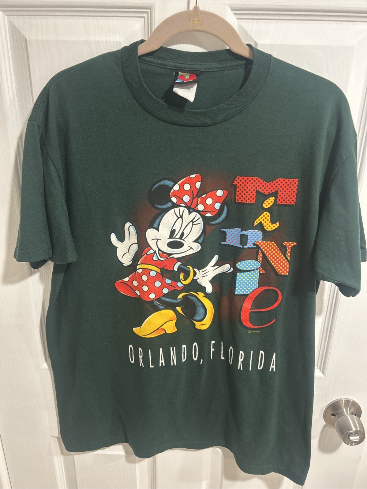 Vintage 90s Disney Minnie Mouse Orlando Florida T Shirt Velva Sheen USA L