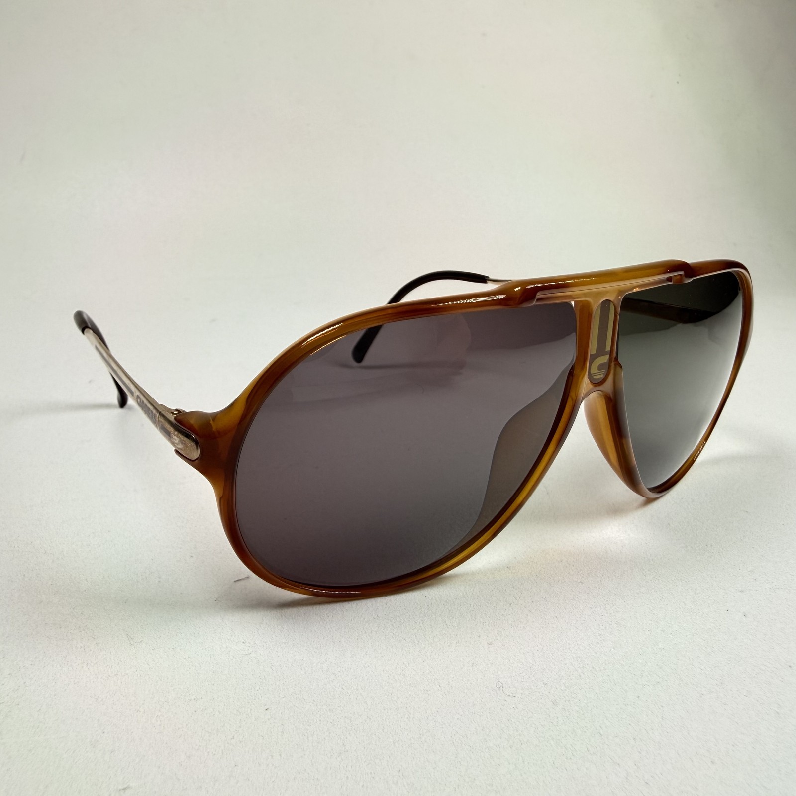 Vintage Carrera 5590 14 Sunglasses Gold Havana Aviator w/ Gray Lenses Austria