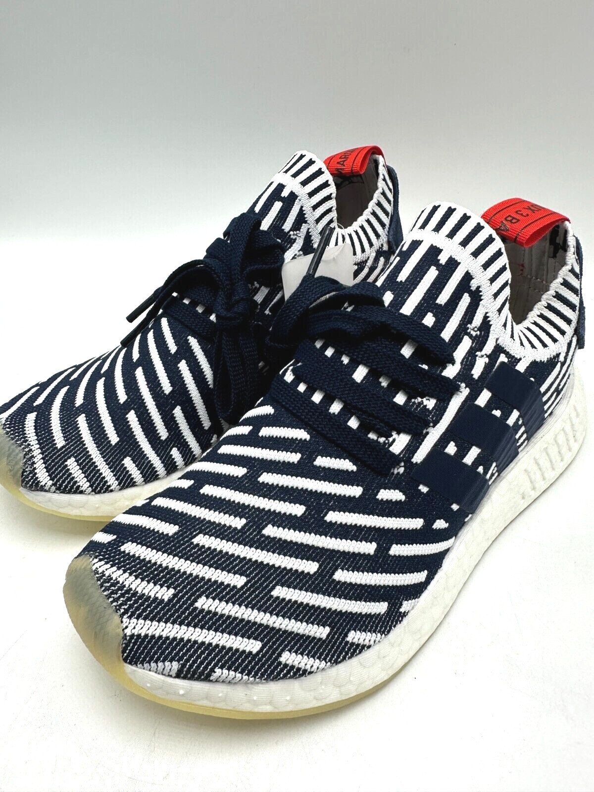 Men adidas Originals NMD R2 PK Primeknit Navy White Shoes BB2909 NIB