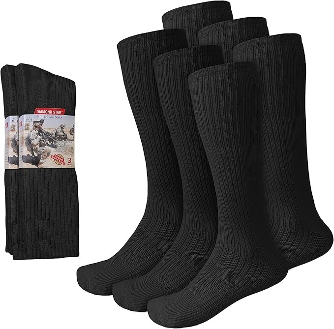 6-12 Pairs Men's Army Military Boot Socks Combat Trekking Hiking Size 10-13