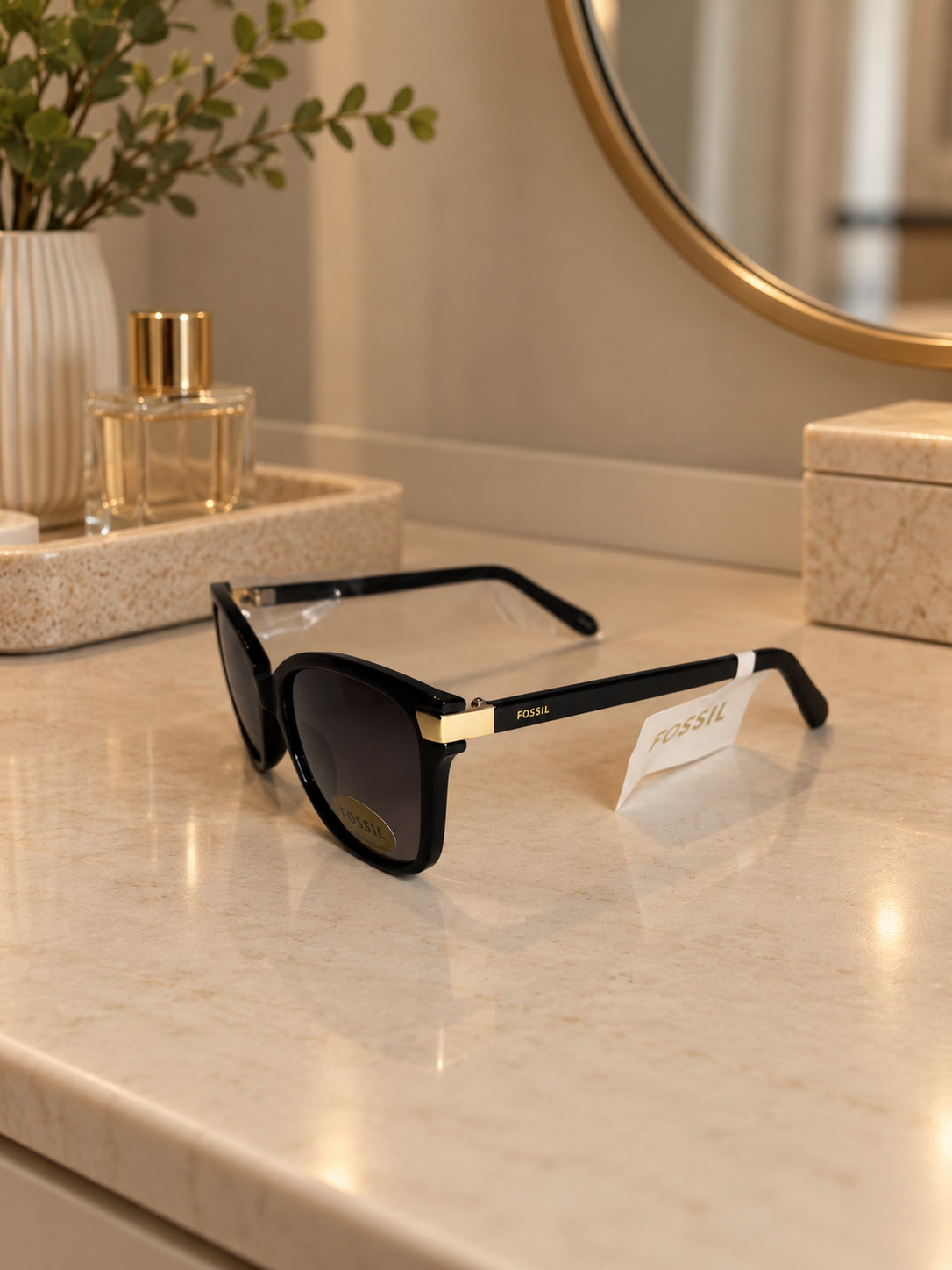 BRAND NEW BLACK FOSSIL CATEYE SUNGLASSES STYLE X82841