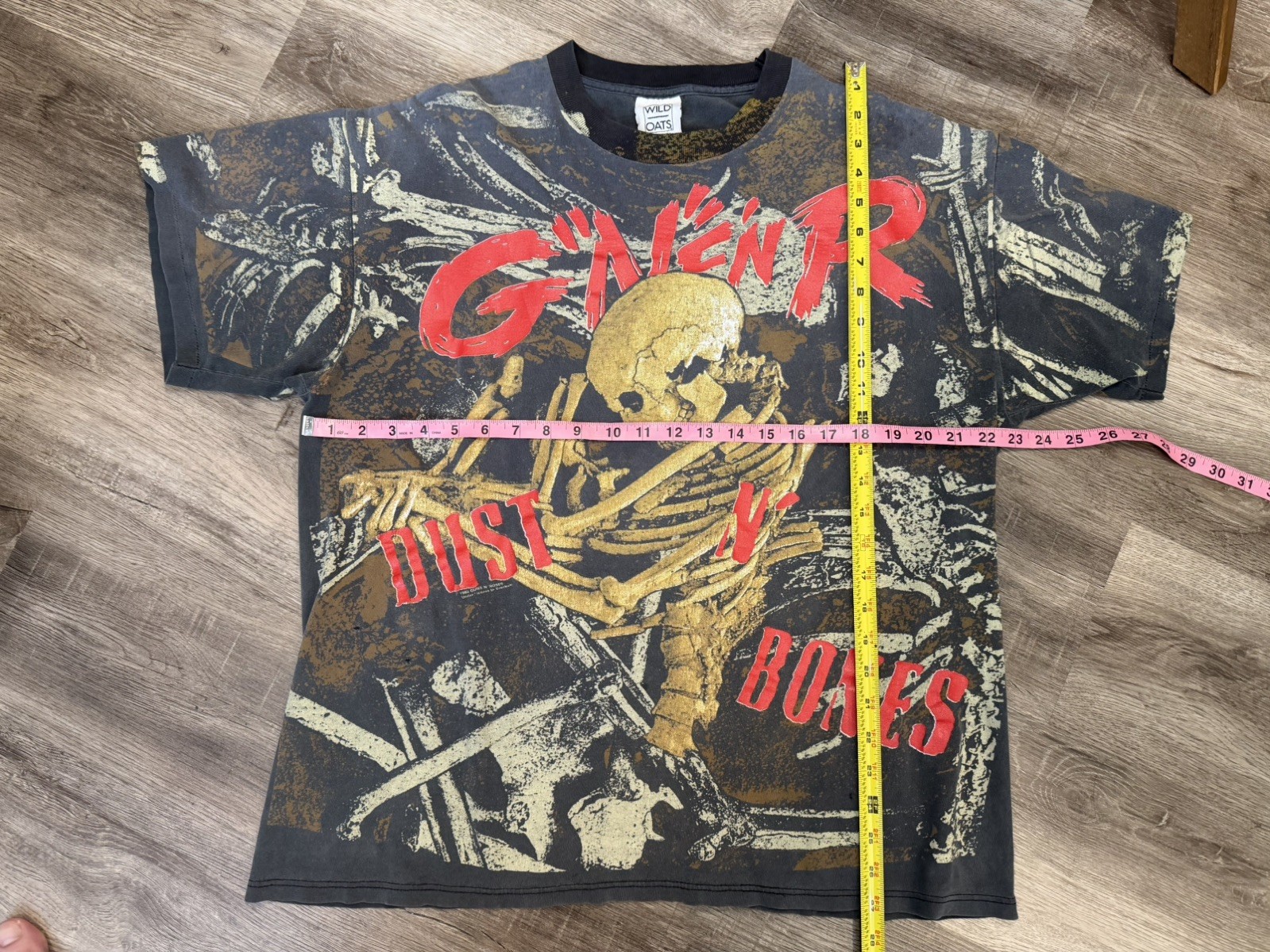 Vintage 1992 Guns n’ Roses Shirt Dust n’ Bones XL AOP ALL OVER PRINT SKELETON