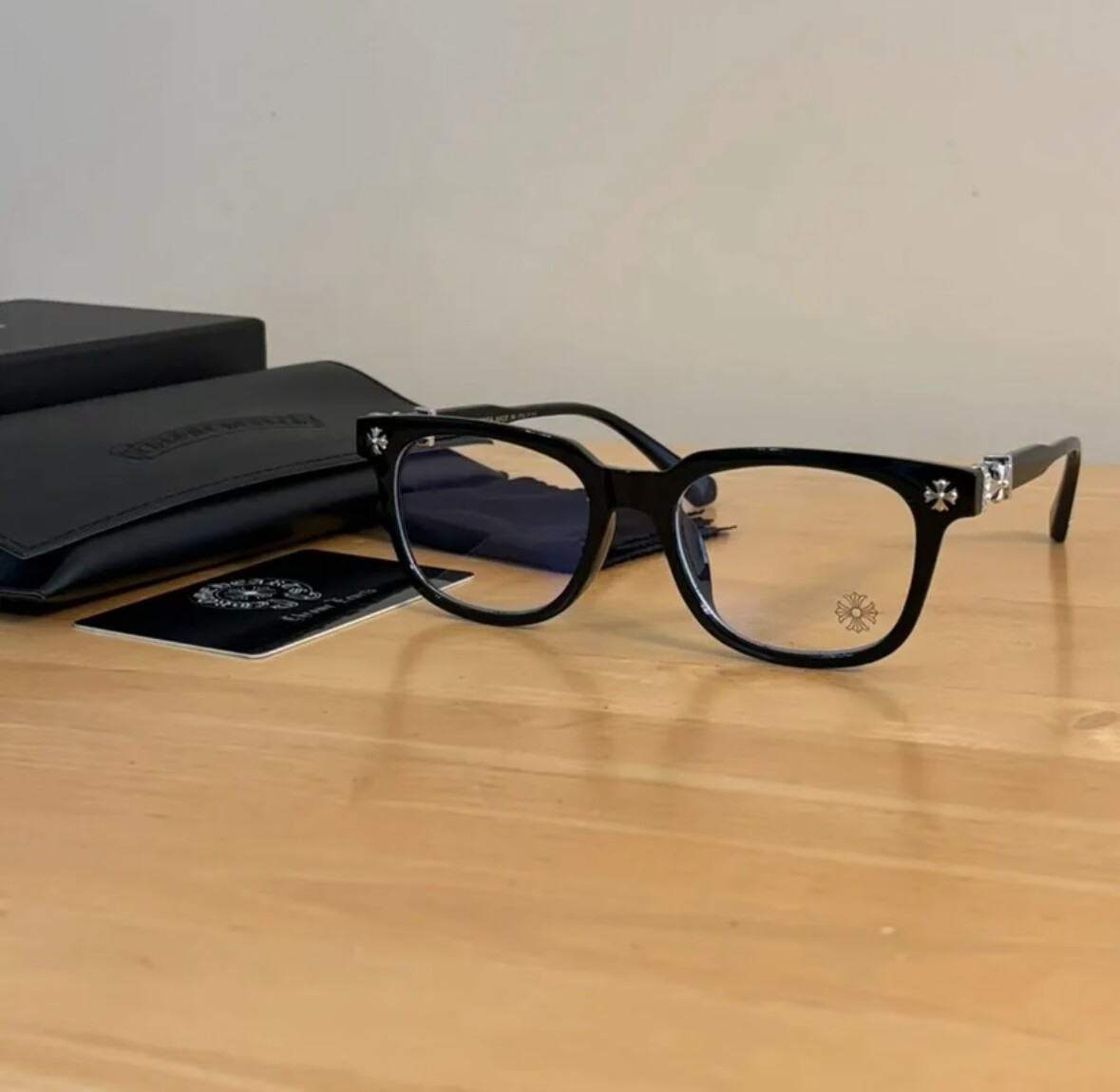 Chrome Hearts Cross Design Glasses Black/Silver Style New Fast 