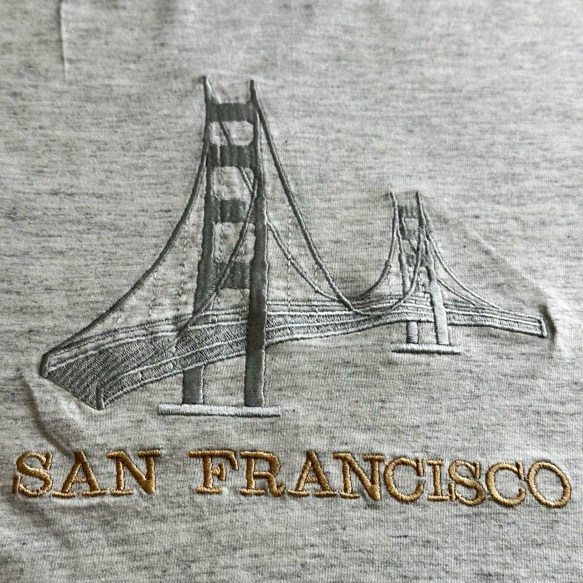Tultex Men’s M Gray Cotton Jersey Short Sleeve Crew Neck San Francisco Tee
