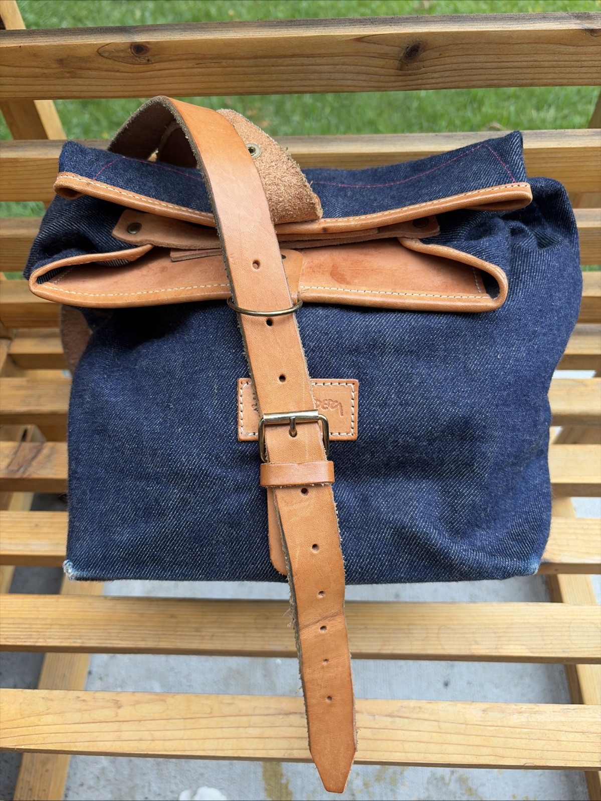 Ultra RARE Vintage Bill Amberg London Raw Denim Roll-Top Rucksack  PROJECT