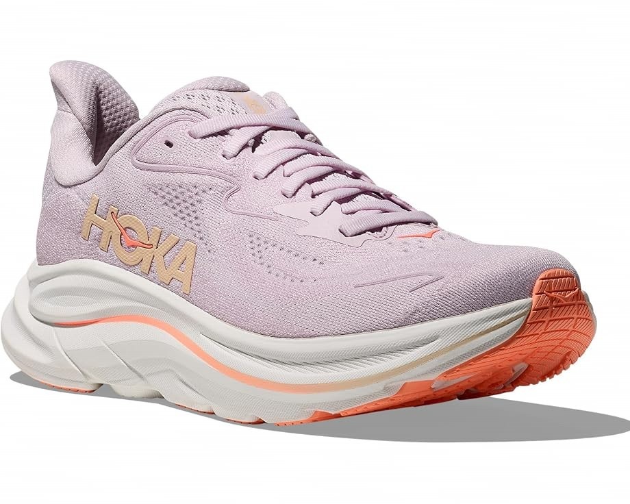 Free Ship HOKA Clifton 10 Women's Shoes Lilac Cream/Tangerine Glow NO FEE