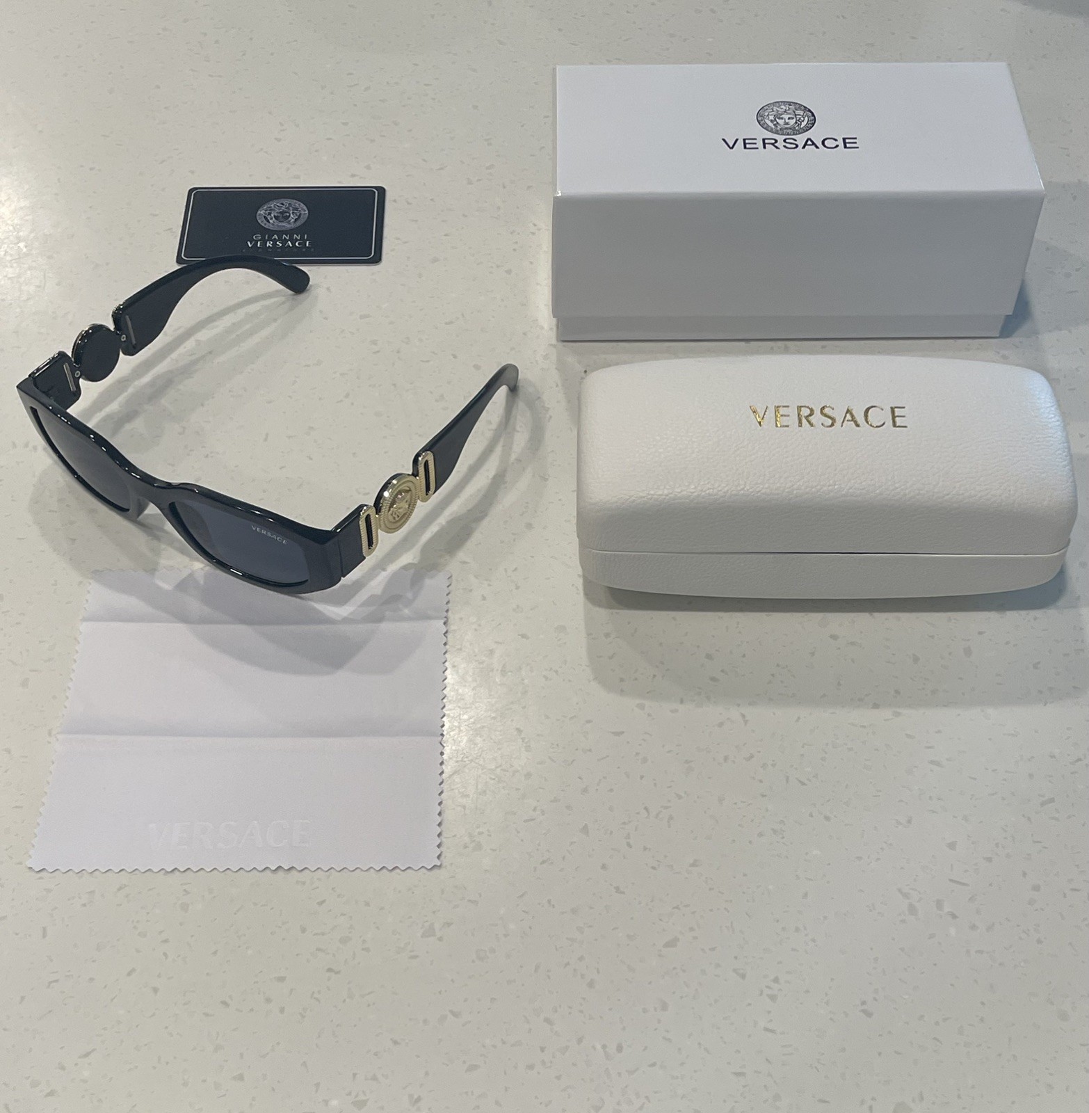 Versace Unisex black Sunglasses white case 0VE4361 GB1/87 53mm 