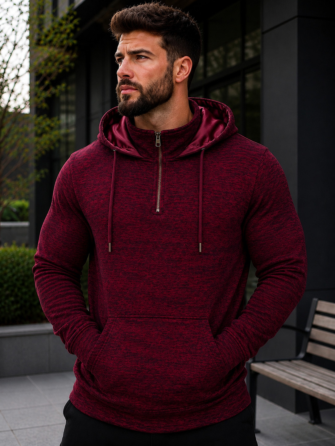 Men's Regular, Big & Tall - Polar Plush Fashion Fleece - Satin Lined Hood - 1/4