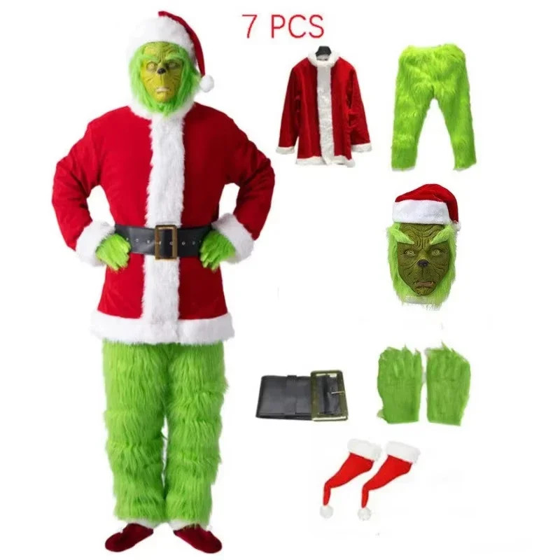 Christmas The Grinch Complete Costume Santa Claus Costume Adult (SIZE: S- 3XL).