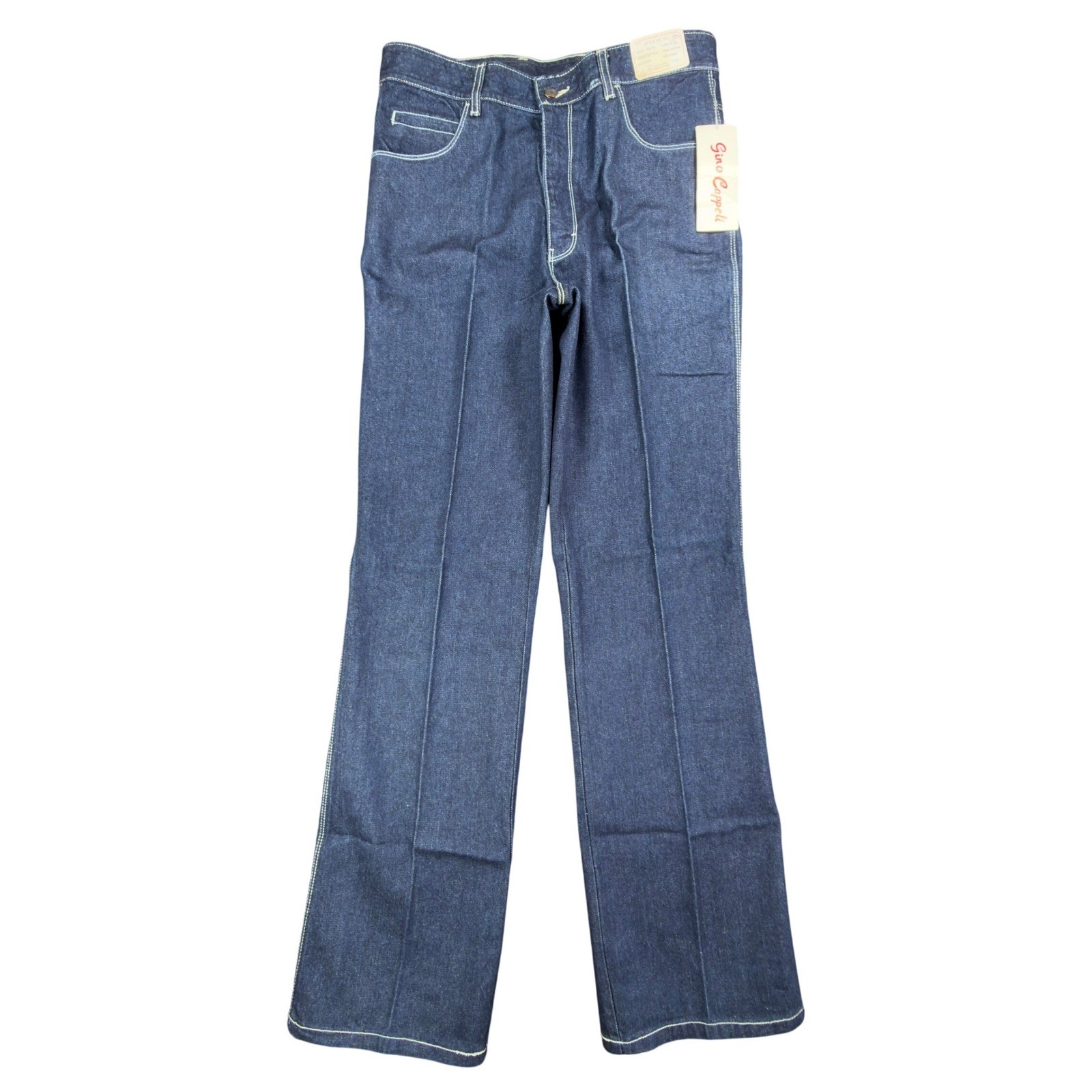 Gino Cappeli Vintage 70s Boot Cut Jeans Mens 34 Indigo Cotton NWT