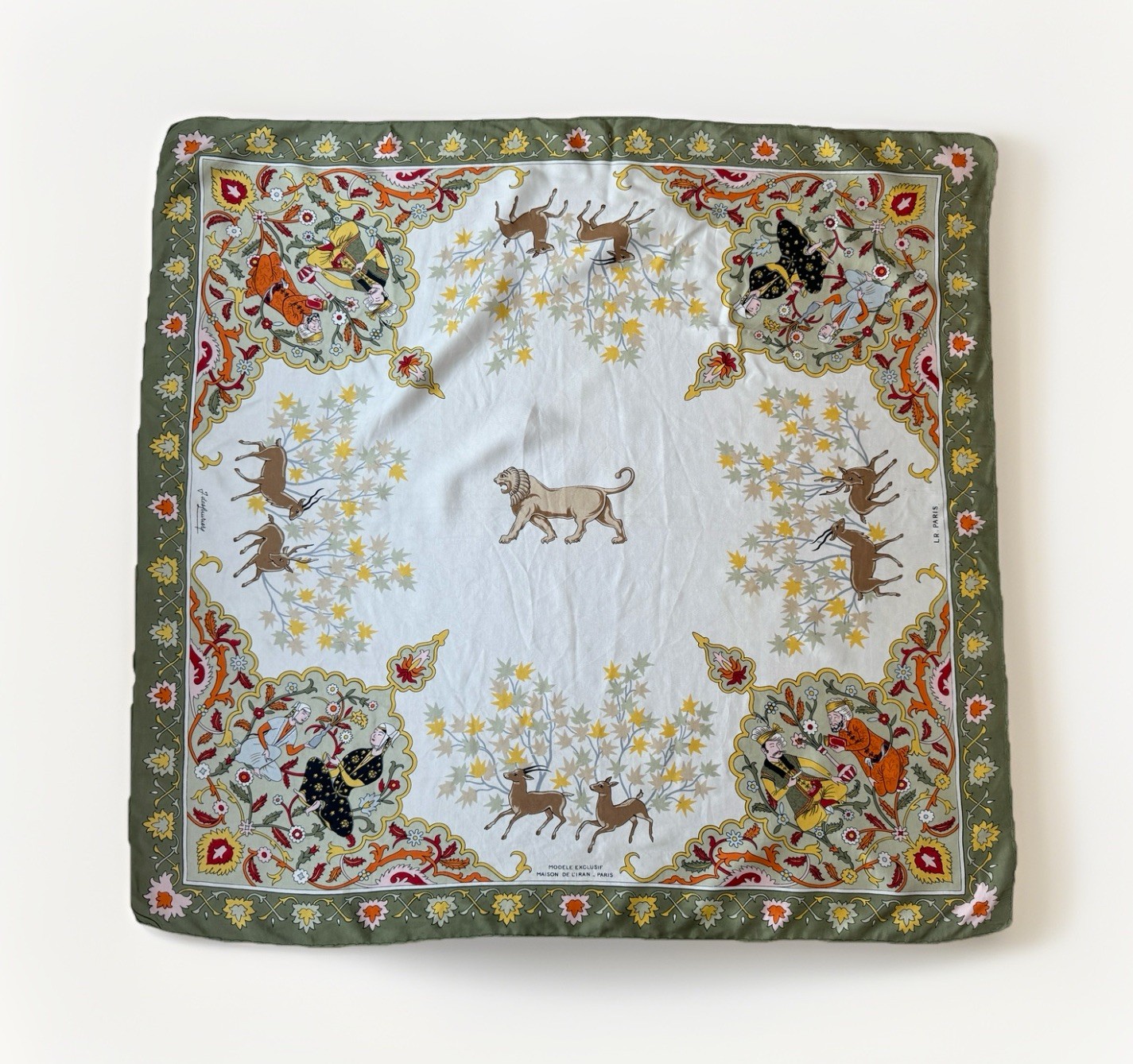 LR PARIS Silk Scarf Lion Modele Exclusif Maison De Liran by  J. Desfaurier