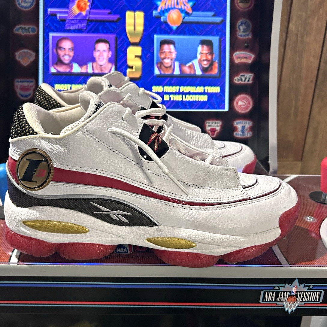 Reebok Answer DMX Allen Iverson White/Red Leather Basketball Sneakers US 11.5