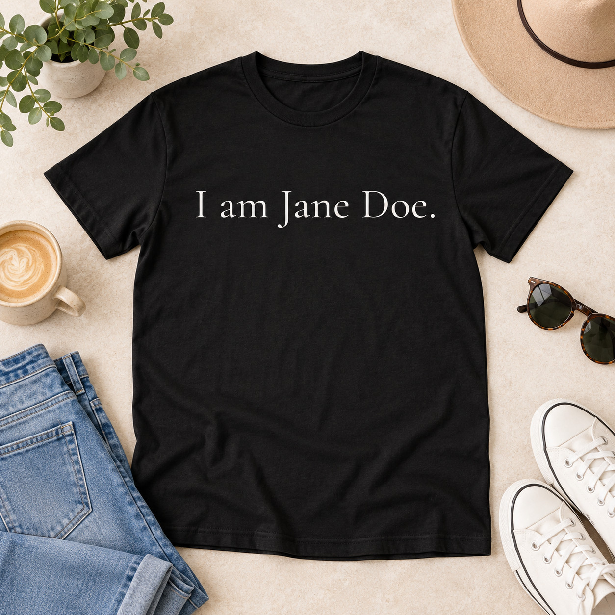 I Am Jane Doe T-Shirt Women Empowerment Statement Top Unisex Crimson