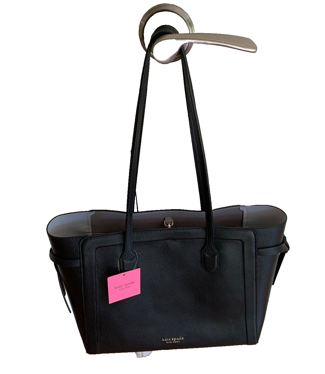 Kate Spade Knott Large Tote Pebbled Leather Black NEW WITH TAGS