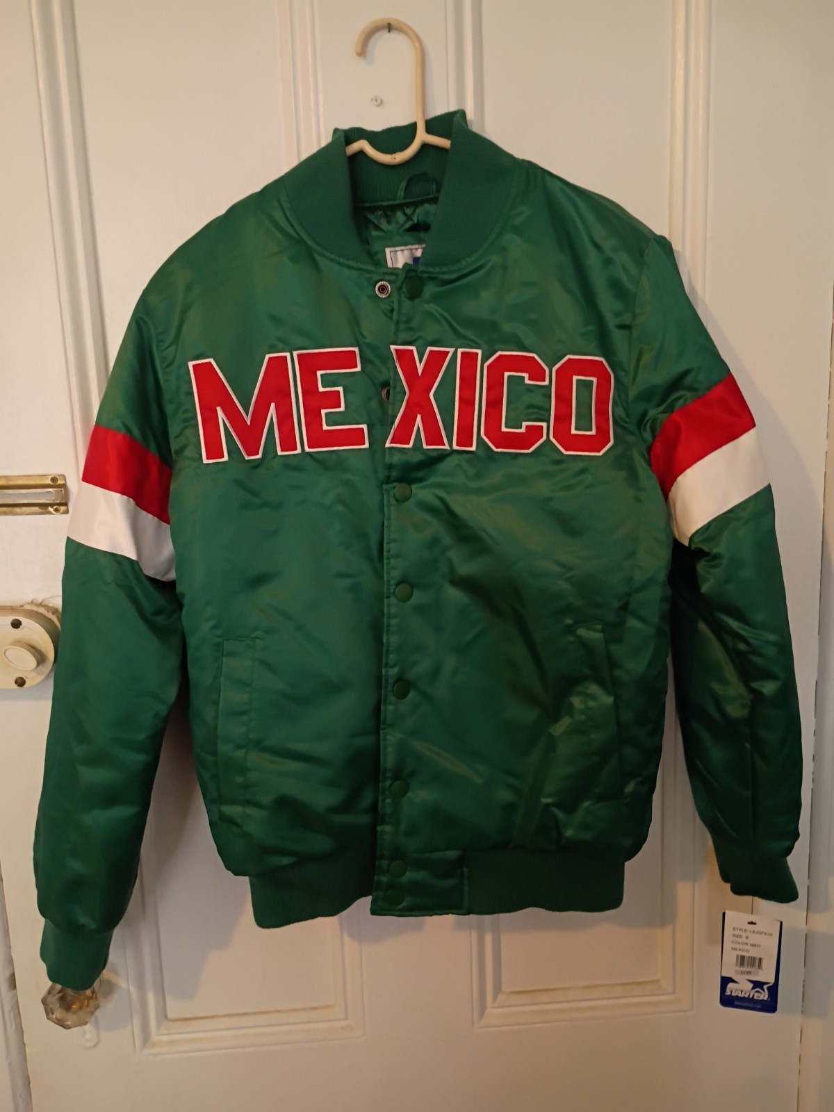 Mexico Starter Button Jacket Big Flag  Mens Small