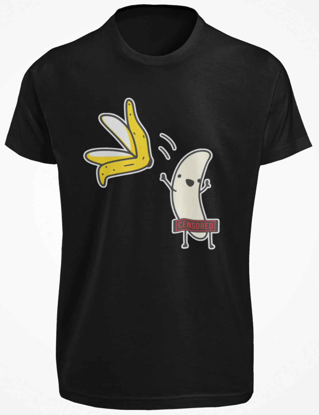 Sexy Peeled Banana T SHIRT Funny Censored Stripping Rude Cartoon Innuendo TEE