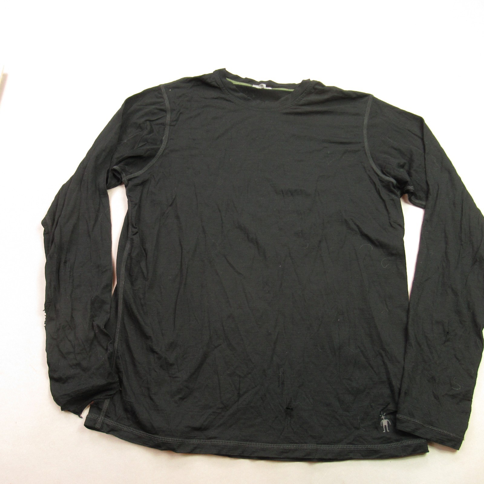 Smartwool Shirt Mens Large Long Sleeve Crew Neck Casual Black Lightweight