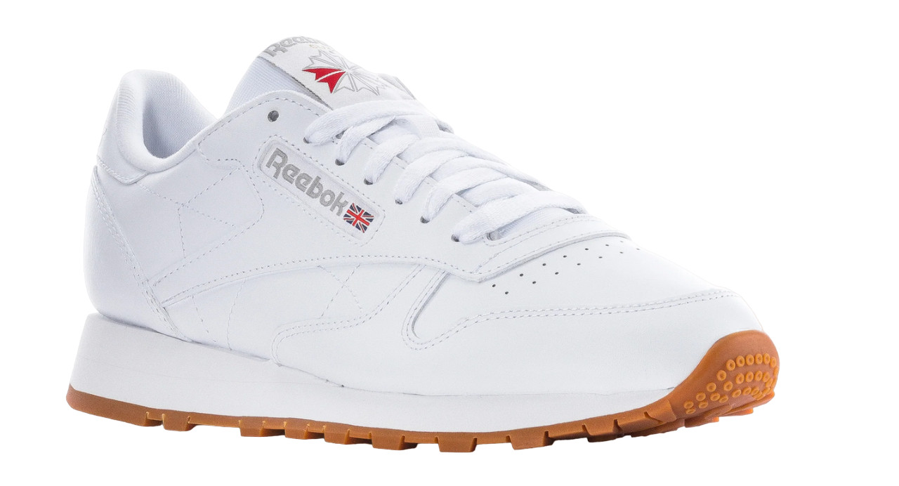 Reebok Mens Classic Leather Shoe Low White Grey Gum 100008491 GY0952