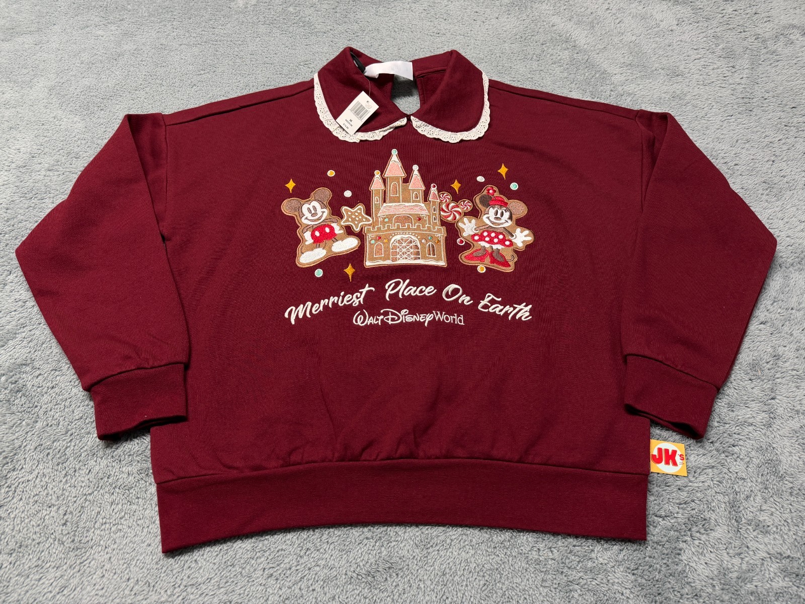 NEW Disney Mickey Minnie Mouse Gingerbread Her Universe Sweater Womens Medium
