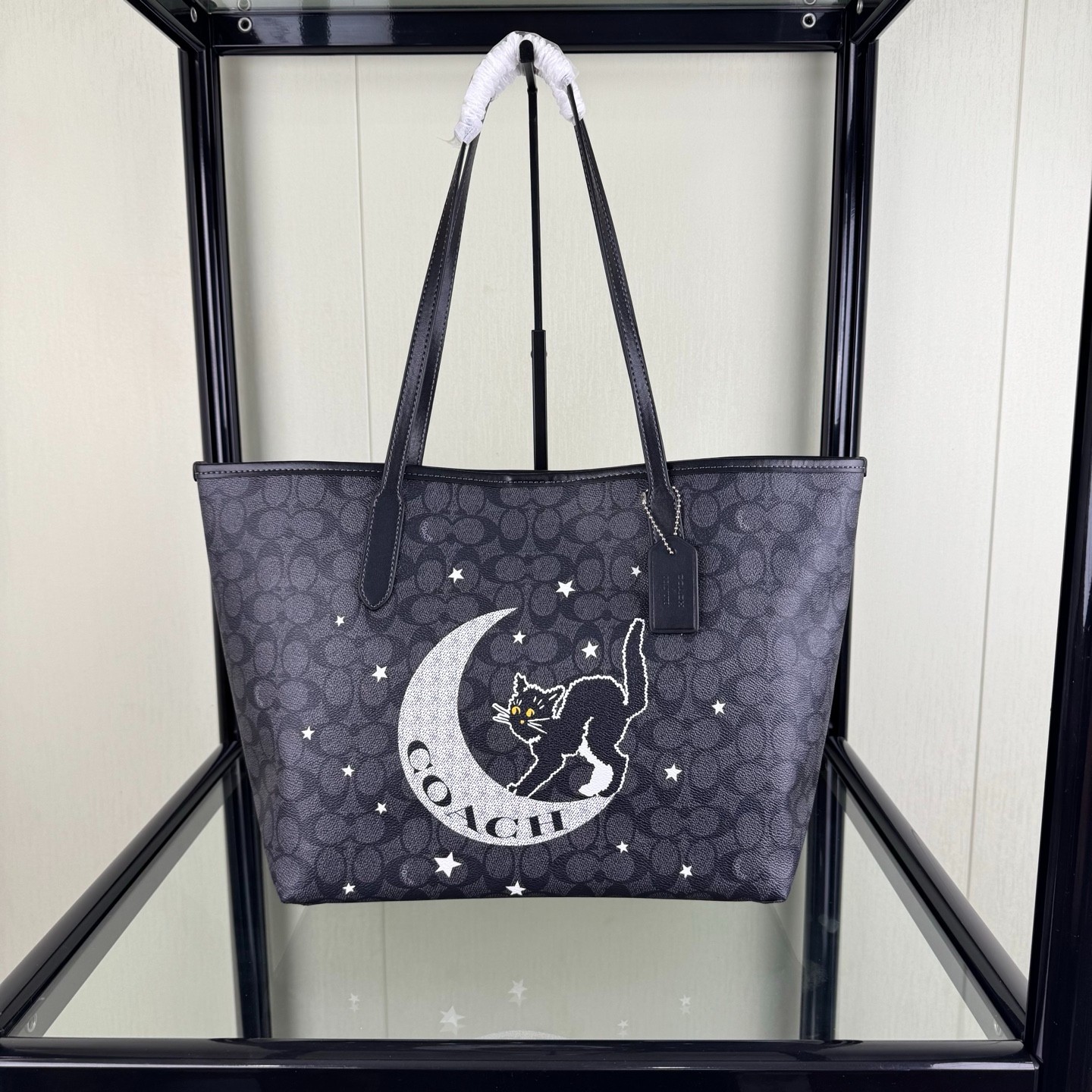 Coach City Tote In Signature Canvas With Halloween Graphic CW451 Charcoal Black