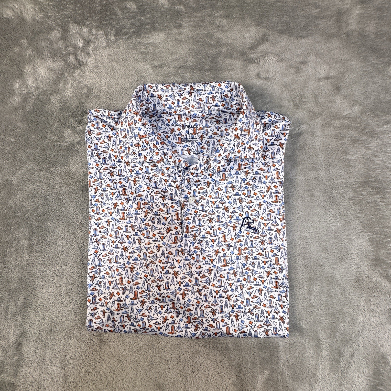 Rhoback Polo Mens L The Houston Performance Texas Space City Golf