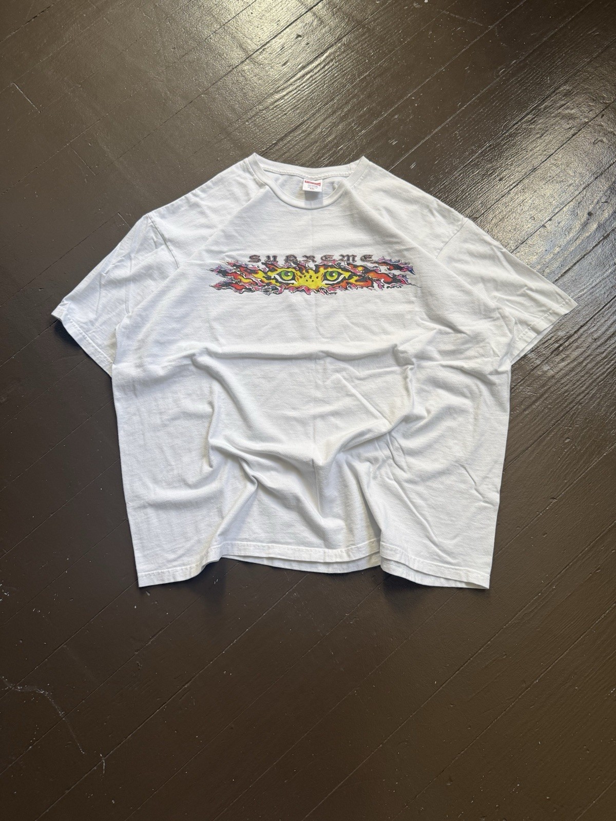 Vintage Supreme Eyes T-Shirt Men\'s Size XXL White Made In USA Short Sleeve