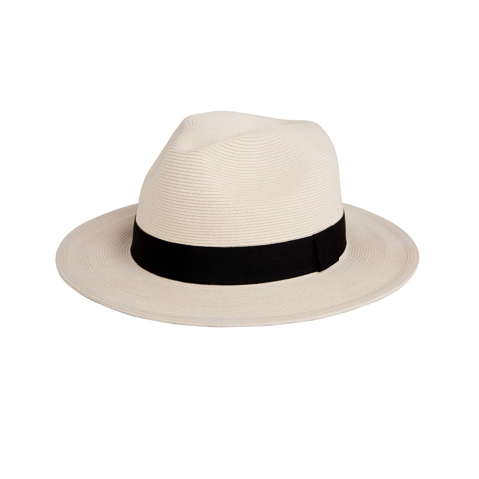 Pineapple&Star Sun Straw Fedora Beach Hat Fine Braid UPF50+ for Unisex (Large, O