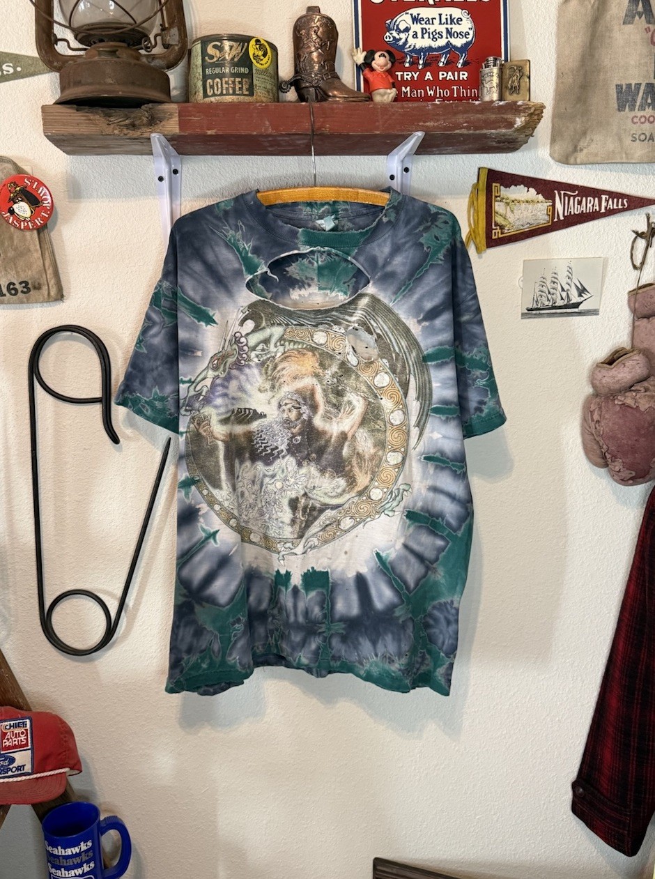 1995 Vintage Thrashed RARE Celtic Wizard Grateful Dead T-Shirt Size XL