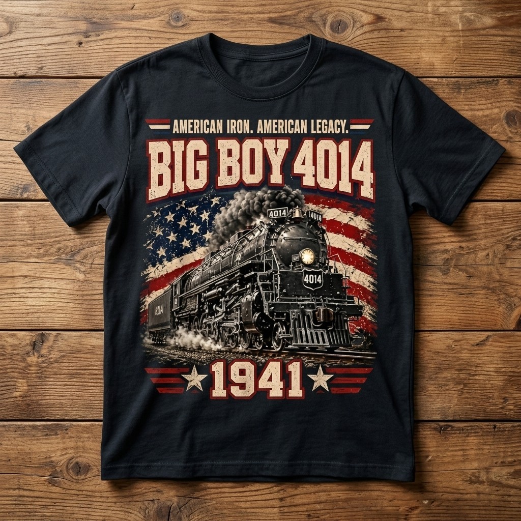 Big Boy 4014 Vintage Steam Locomotive Railroad Train Engine T-Shirt A79
