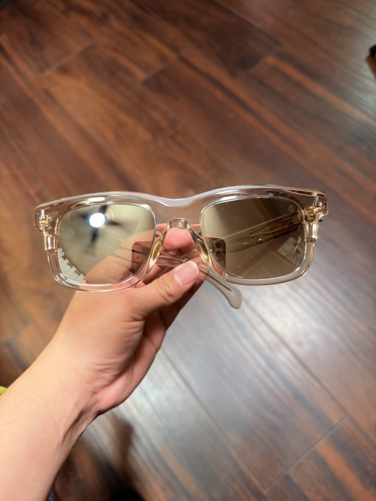 Moncler ME6004 Claro Sunglasses 3003/5A 51-21 145 3N Brown Clear Italy EUC