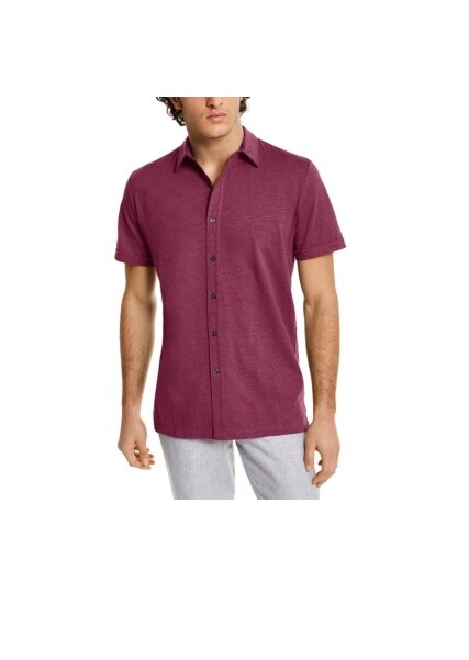  NWT Tasso Elba Mens Collared Textured Button-Down Shirt Size L $50 5E0006