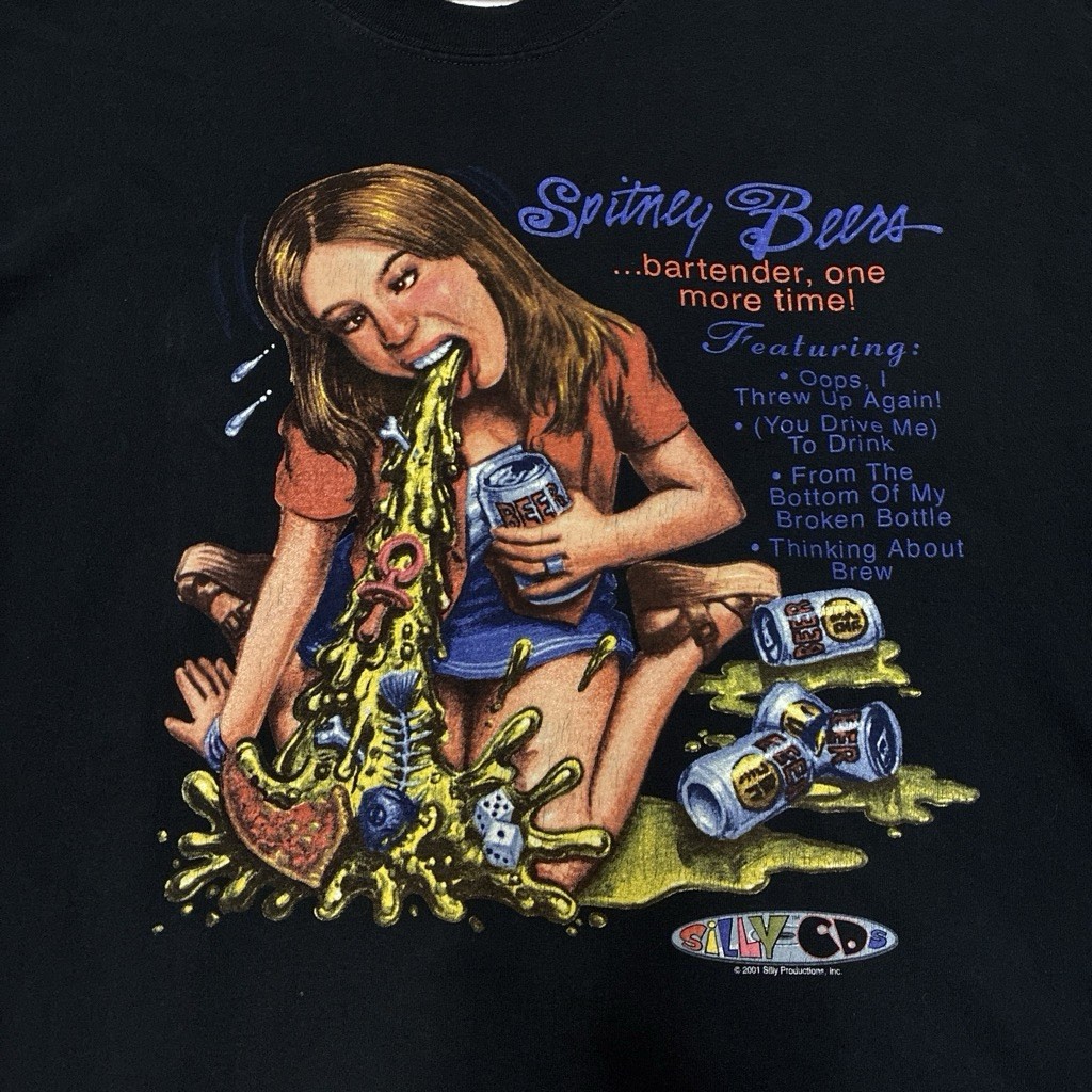 Vintage 2001 Britney Spears Spitney Beers Parody Drug Alcohol XL