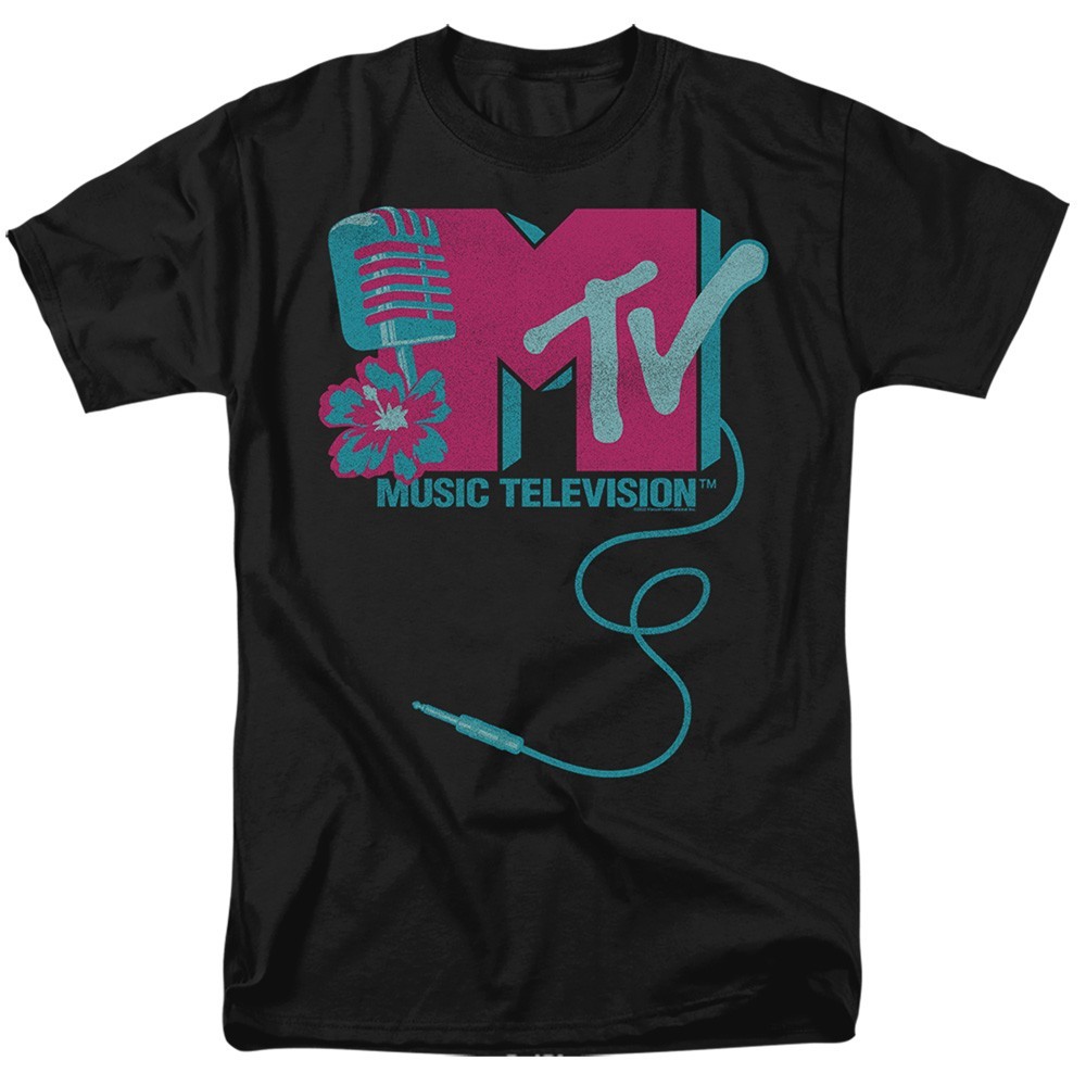 MTV MICROPHONE LOGO Cartoon Licensed Adult Men\'s Graphic Tee Shirt SM-5XL