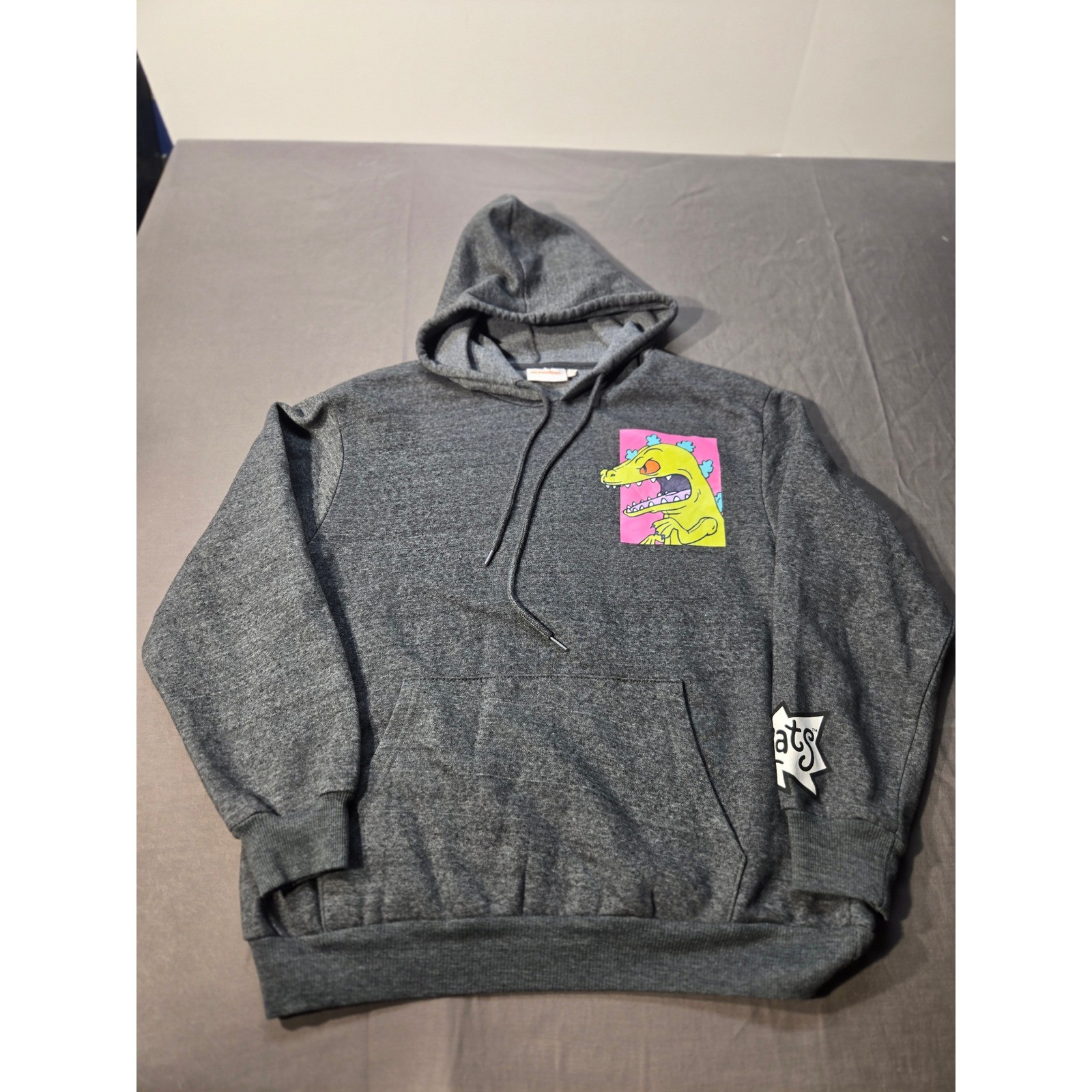 Nickelodeon Rugrats Reptar Hoodie Gray Graphic Sweatshirt XL Mens XL