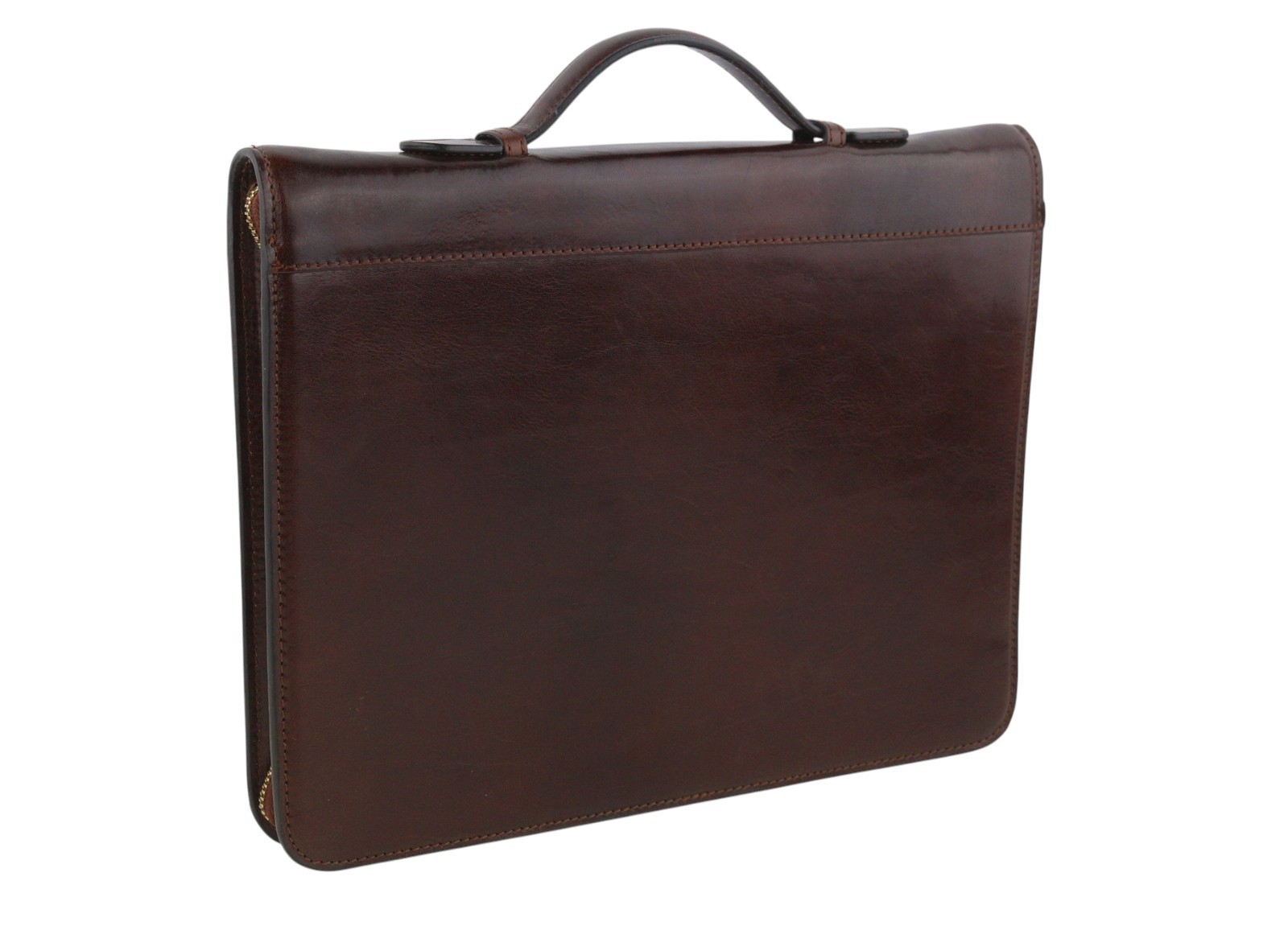 TIME RESISTANCE Men Portfolio Joy in the Morning Dark Brown Leather With Binder
