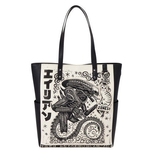 NYCC 2026 FUNKO LOUNGEFLY MONDO ATTACK PETER ALIEN XENOMORPH TOTE BAG In Hand