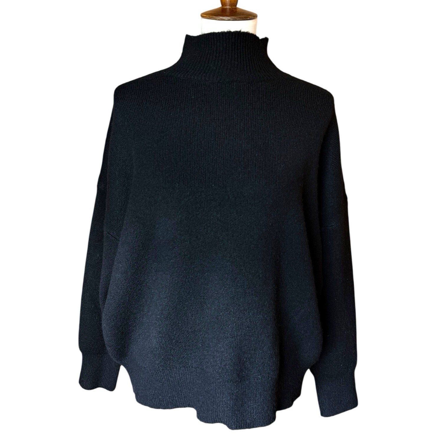 Philosophy Womens Medium Black Boxy Mock Neck Sweater NWT Long Sleeve